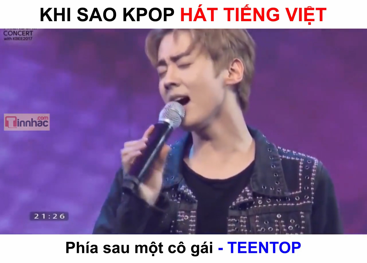 Sao Kpop hát 'Phía sau một cô gái' siêu dễ thương