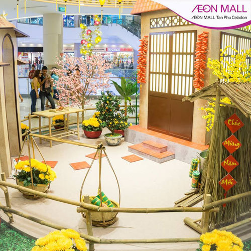 Pose ảnh Tết Mậu Tuất rực rỡ ở AEON Mall