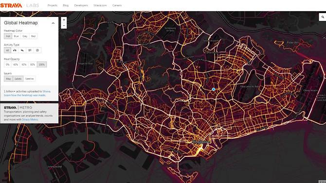Singapore lo bị lộ bí mật quân sự vì phần mềm Strava