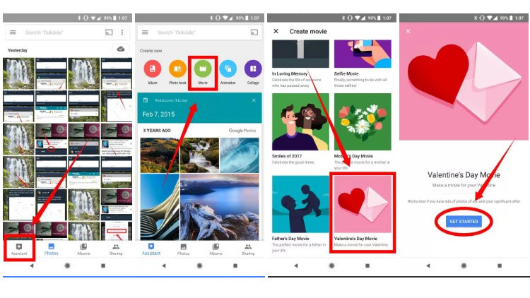 Cách dùng Google Photos tạo phim kỷ niệm ngày Valentine của bạn