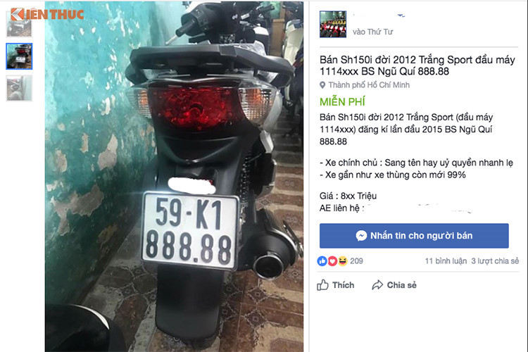 Dàn xe SH biển khủng, giá 'chát' tại Việt Nam Dàn xe SH biển khủng, giá 'chát' tại Việt Nam