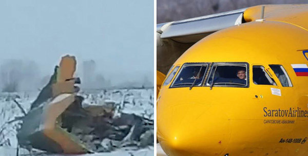 Những hình ảnh đầu tiên về hiện trường rơi máy bay Nga
