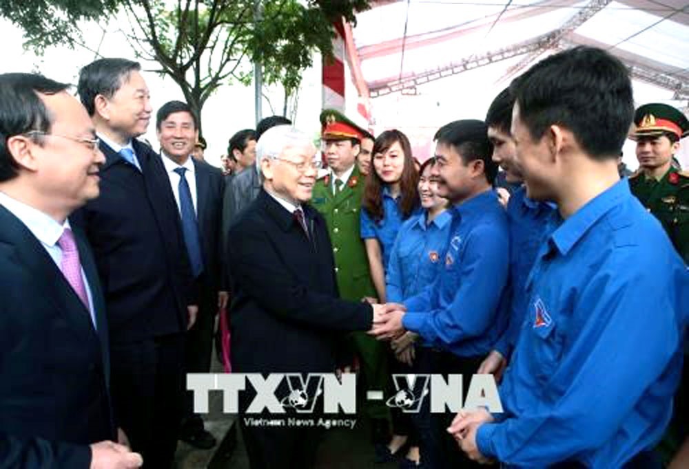Tổng bí thư chúc Tết Đảng bộ, chính quyền, nhân dân tỉnh Hưng Yên