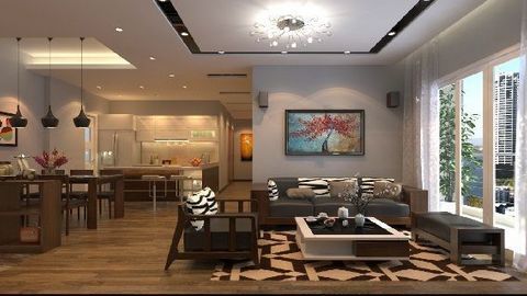 Cách thiết kế nội thất nhà bếp liền phòng khách