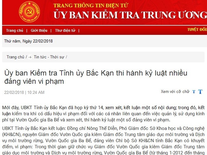 Kỷ luật Phó GĐ Sở, Thượng tá Công an tỉnh Bắc Kạn