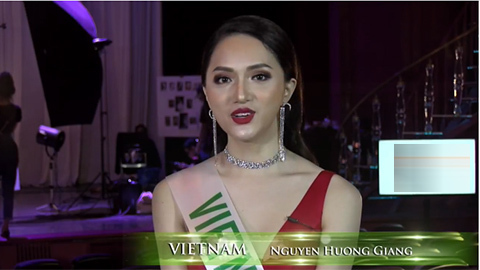 Hương Giang trả lời phỏng vấn bằng tiếng Anh ở Miss International Queen 2018