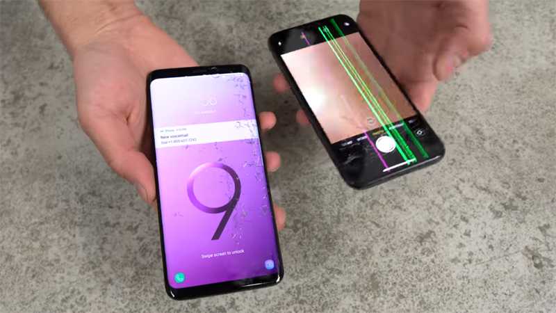 Galaxy S9 Plus bền hơn iPhone X khi rơi?