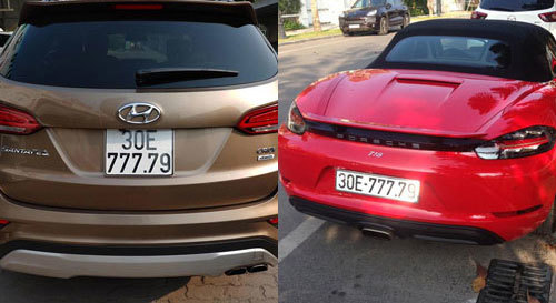 Bất ngờ xuất hiện 2 ô tô chung 1 biển số đẹp ở Hà Nội