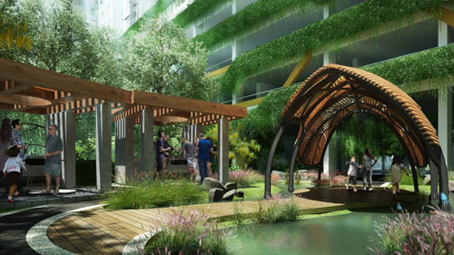 Chung cư khác biệt nhờ mảng xanh, thiết kế