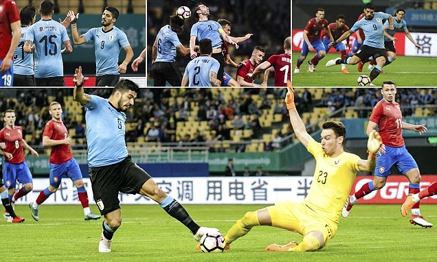 Suarez ăn 11m, Cavani ghi siêu phẩm giúp Uruguay hạ đẹp CH Séc