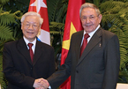 Chủ tịch Cuba Raul Castro đón, hội đàm với Tổng bí thư
