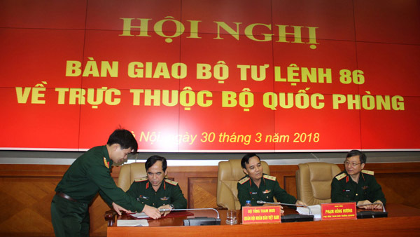 Bàn giao Bộ Tư lệnh 86 về trực thuộc Bộ Quốc phòng