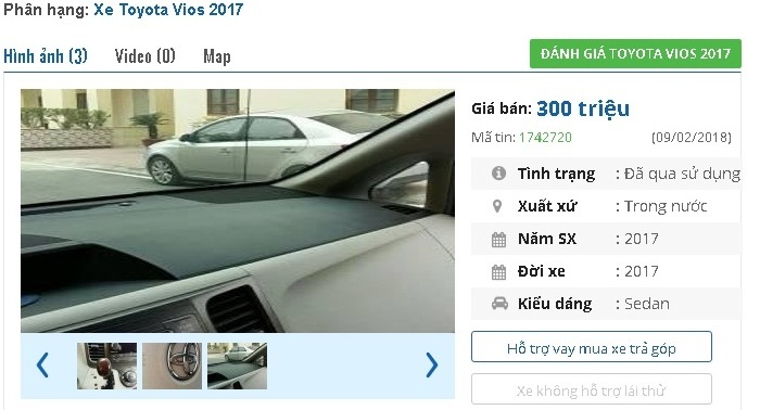 Ô tô đời 2017 rao bán giá tầm 300 triệu: Giật mình giá rẻ