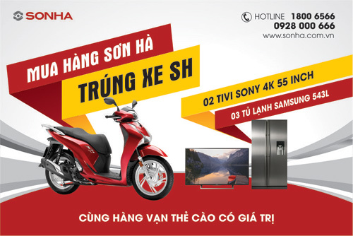 Mua sản phẩm Sơn Hà, trúng xe SH