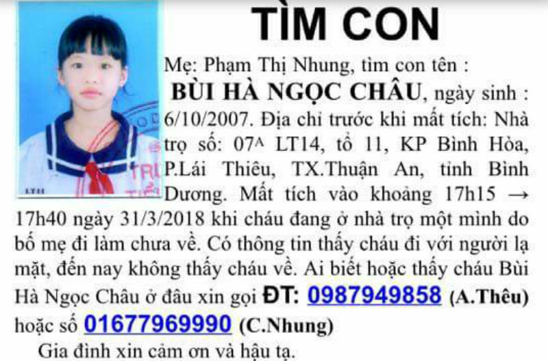 Truy tìm 2 học sinh mất tích ở Bình Dương