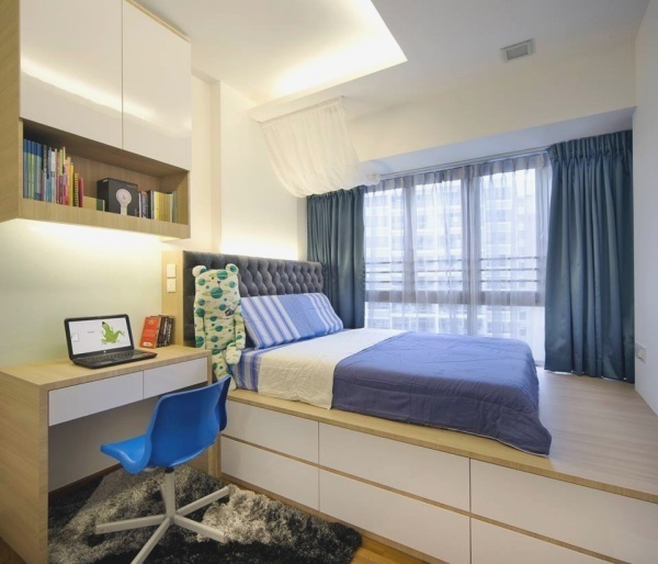 Không gian phòng ngủ hóa rộng thênh thang nhờ khéo chọn giường có ngăn lưu trữ