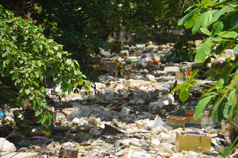 Rác hôi thối ngập kín kênh thoát nước cho Tân Sơn Nhất