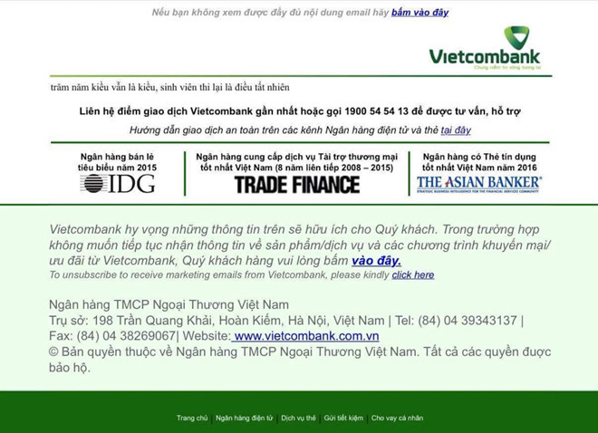 Website Vietcombank hiện 2 câu thơ chế truyện Kiều