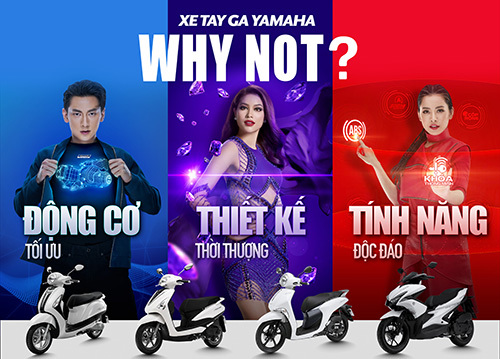 Chiến dịch xe tay ga của Yamaha phủ sắc xanh, tía, đỏ