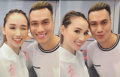 Việt Anh tóc vàng hoe tái ngộ Lã Thanh Huyền
