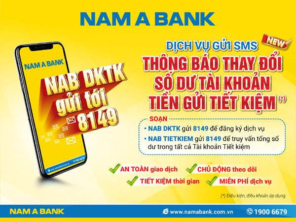 Nhận thông báo số dư tài khoản tiết kiệm bằng SMS