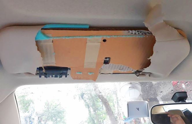 Khách Việt giật mình với tấm chắn nắng xe Vios làm từ 'bìa' carton