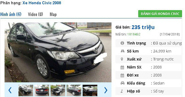 Những ô tô Honda cũ đang rao bán tầm giá 200 triệu tại Việt Nam