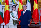 Thủ tướng đón, hội đàm với Cố vấn Nhà nước Myanmar