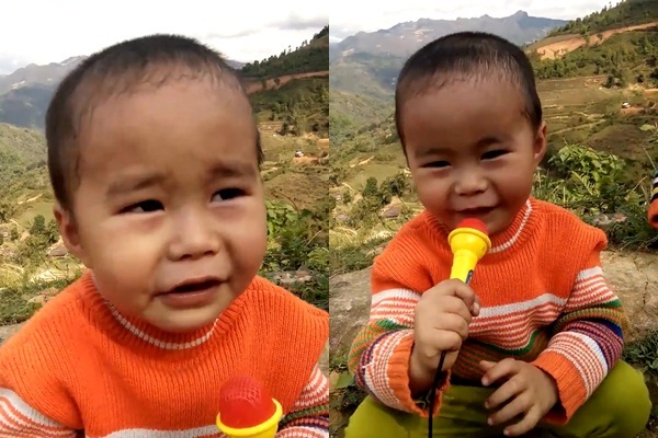 Em bé trên đồi hát nhạc bolero khiến người nghe thích thú