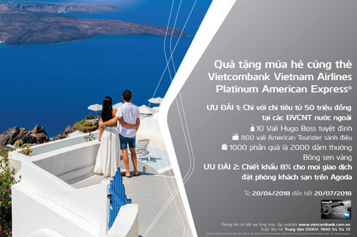 Ưu đãi hè chủ thẻ Amex Bông sen vàng hạng bạch kim