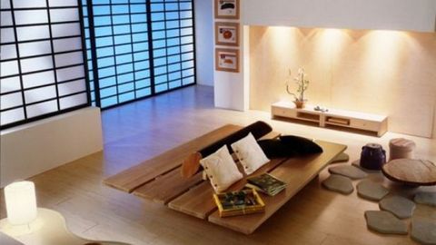 Nội thất phòng khách tinh tế kiểu Nhật