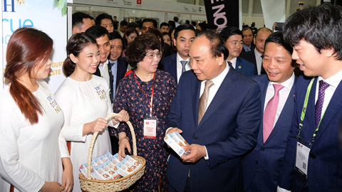 Thủ tướng thăm gian hàng Việt Nam tại Hội chợ FHA 2018
