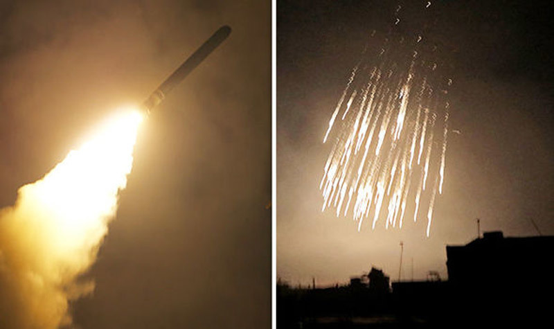 Loạt tên lửa bí ẩn dội xuống các căn cứ quân sự Syria