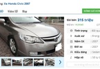 Mẫu ô tô Honda cũ số tự động rao giá 300 triệu tại Việt Nam