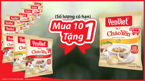 Cháo YenViet ‘mua 10 tặng 1’