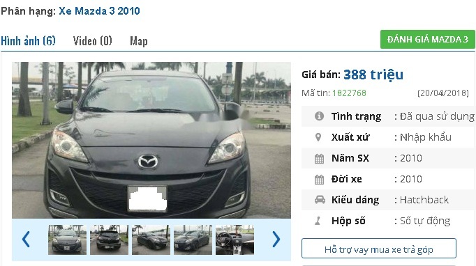 Ô tô Mazda cũ số tự động rao bán tầm giá 300 triệu tại Việt Nam