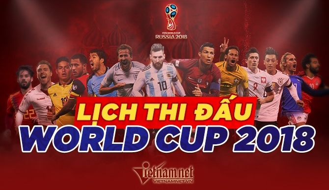 Lịch thi đấu VCK World Cup 2018