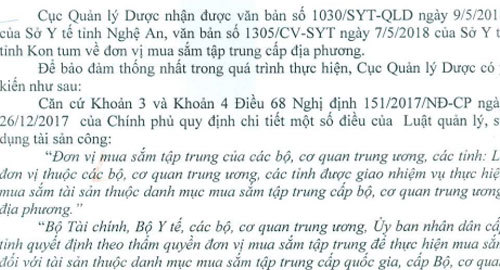 UBND tỉnh chọn đơn vị mua sắm tập trung cấp địa phương