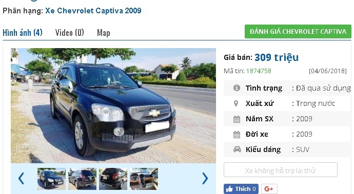 Những chiếc ô tô SUV cũ đang rao bán tầm giá 300 triệu tại Việt Nam