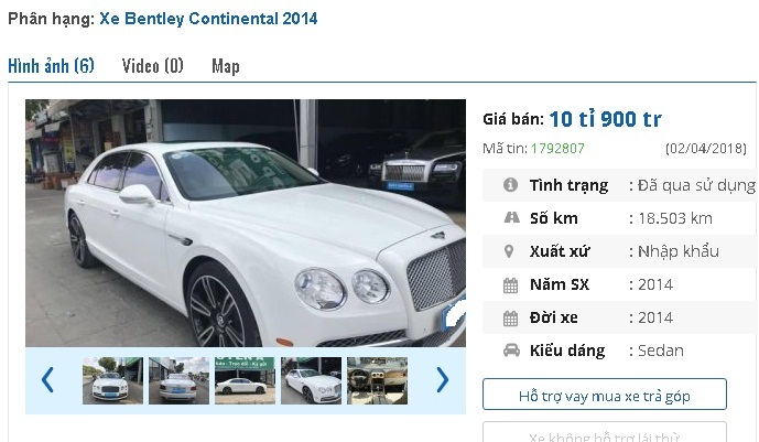Bán xe ô tô Bentley Bentayga W12 2016 giá 8 Tỷ 609 Triệu  490425