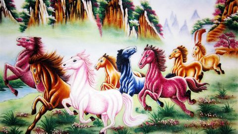 Cách treo tranh bát mã truy phong trong nhà hợp phong thuỷ