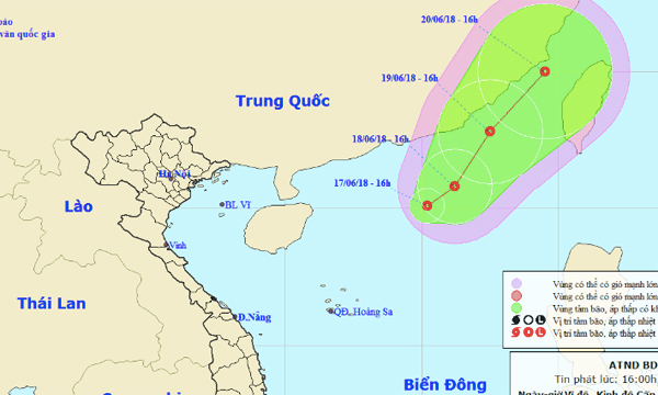 Biển Đông xuất hiện áp thấp nhiệt đới