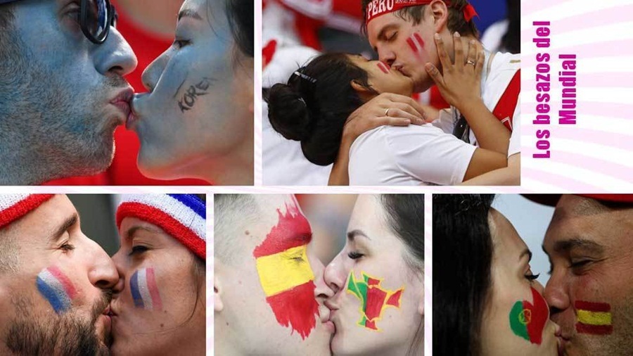 Những nụ hôn nóng bỏng trên khán đài World Cup 2018