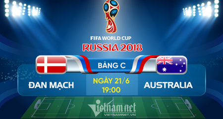 Đan Mạch 0-0 Úc (hiệp 1)