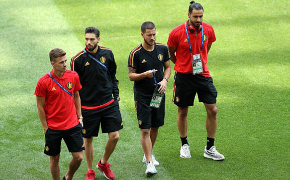 Các cầu thủ  Bỉ vs Tunisia xuống sân trước trận