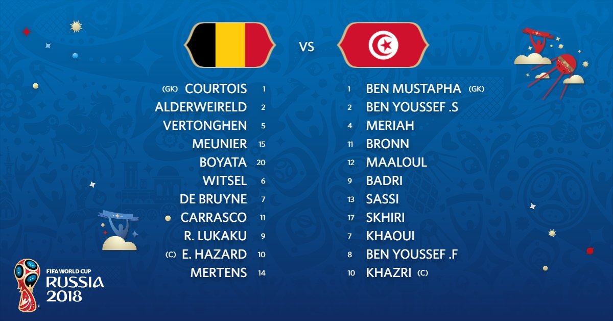 Đội hình ra sân trận Bỉ vs Tunisia: Lukaku đá cắm