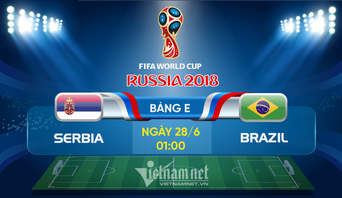 Link xem trực tiếp Serbia vs Brazil, 01h ngày 28/6