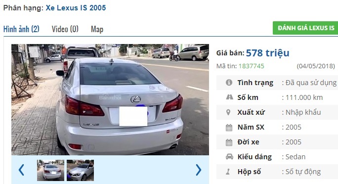 3 chiếc ô tô Lexus cũ số tự động này đang rao bán 500 triệu tại Việt Nam