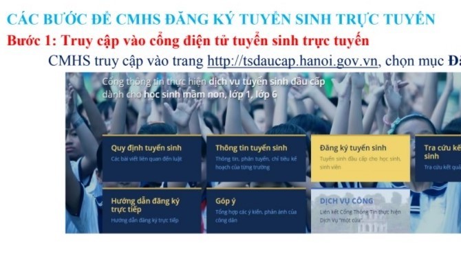 Cách đăng ký tuyển sinh trực tuyến vào lớp 1 ở Hà Nội