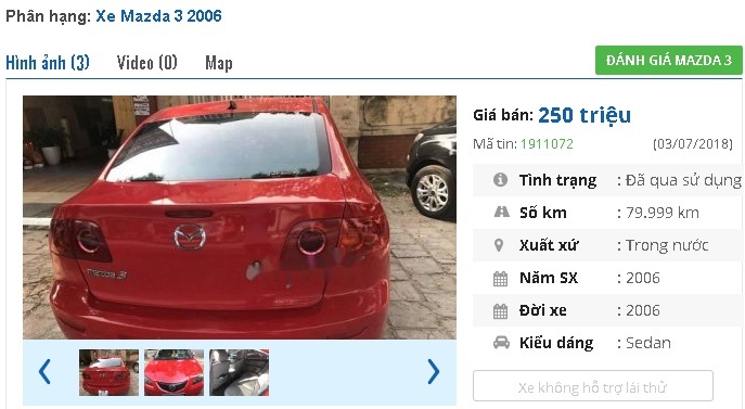 Cần bán lại xe Mazda 3 đời 2005 màu bạc giá chỉ 270 triệu